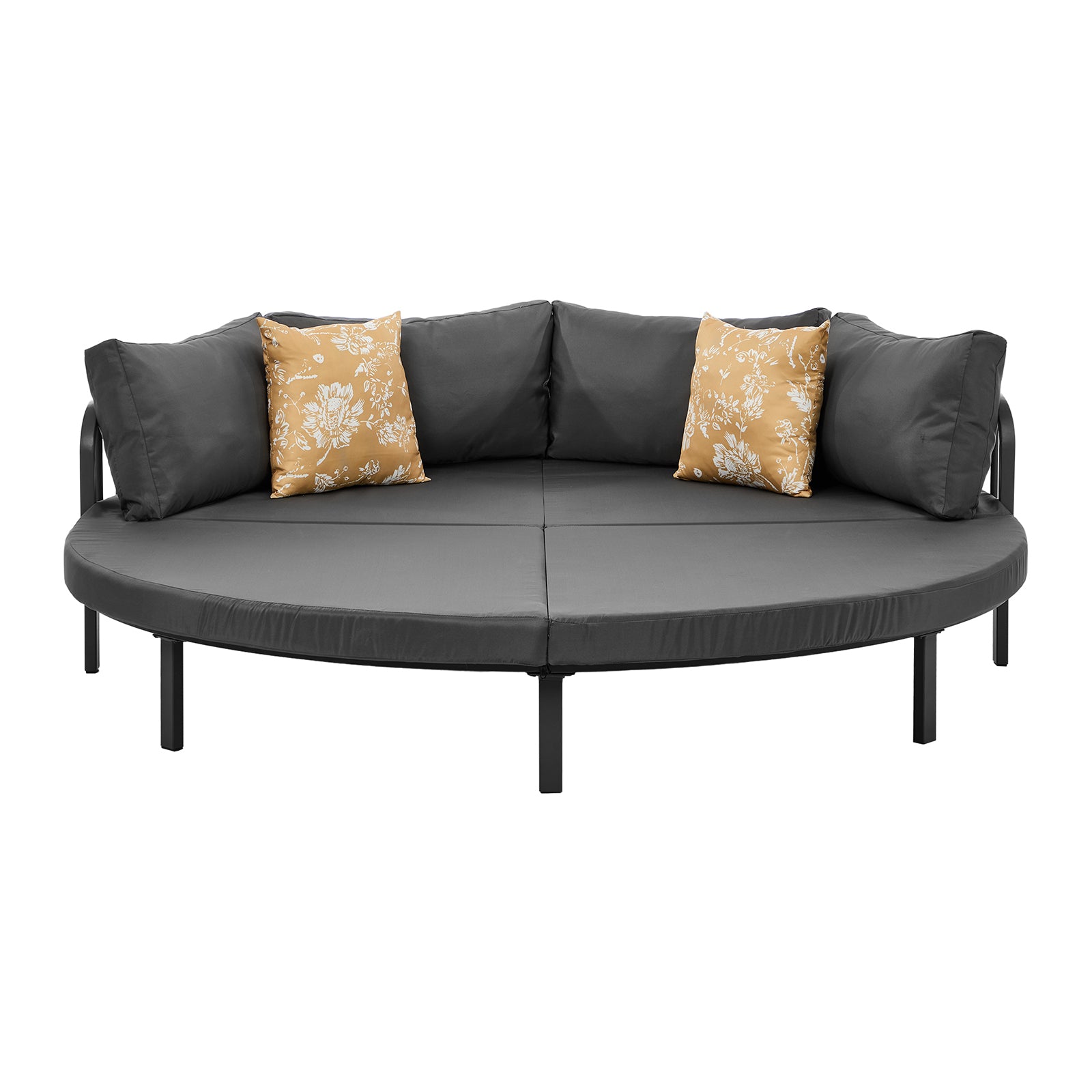 Livsip Outdoor Round Daybed Large Sun Lounge Setting Furniture Lounger Sofa - Sunyee