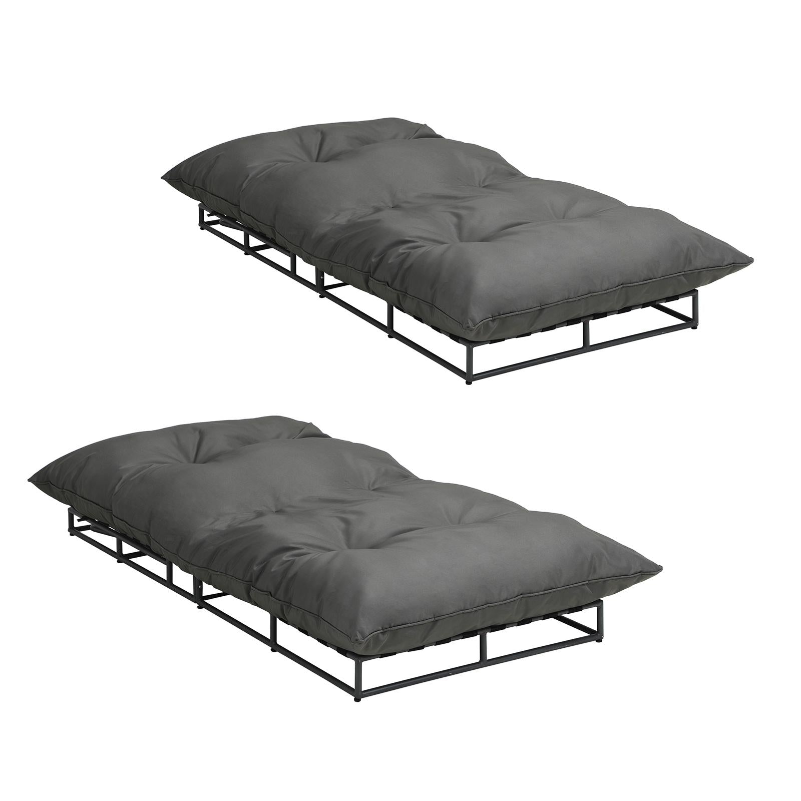 Livsip 2X Outdoor Sun Lounger Day Bed Garden Patio Furniture Setting - Sunyee