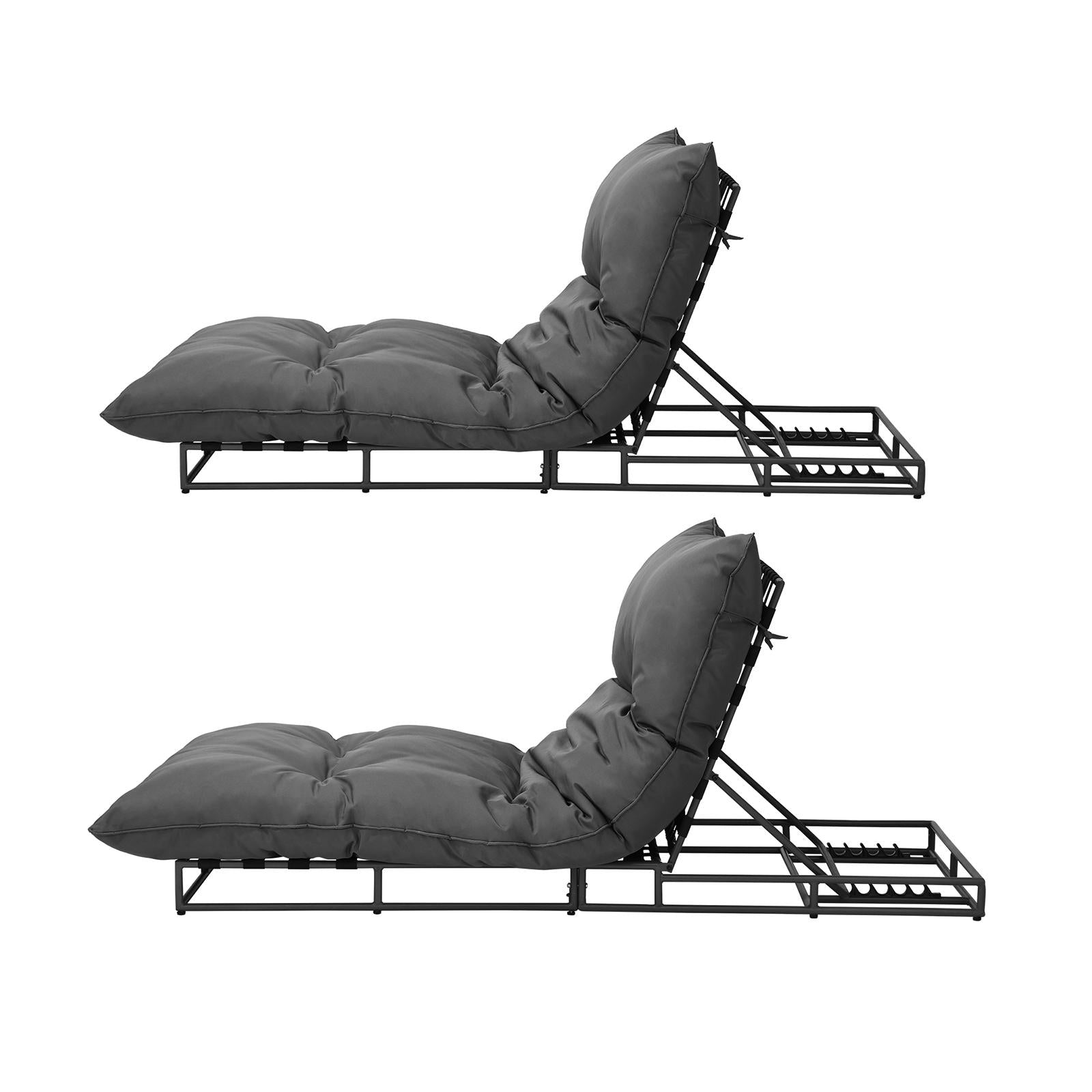 Livsip 2X Outdoor Sun Lounger Day Bed Garden Patio Furniture Setting - Sunyee