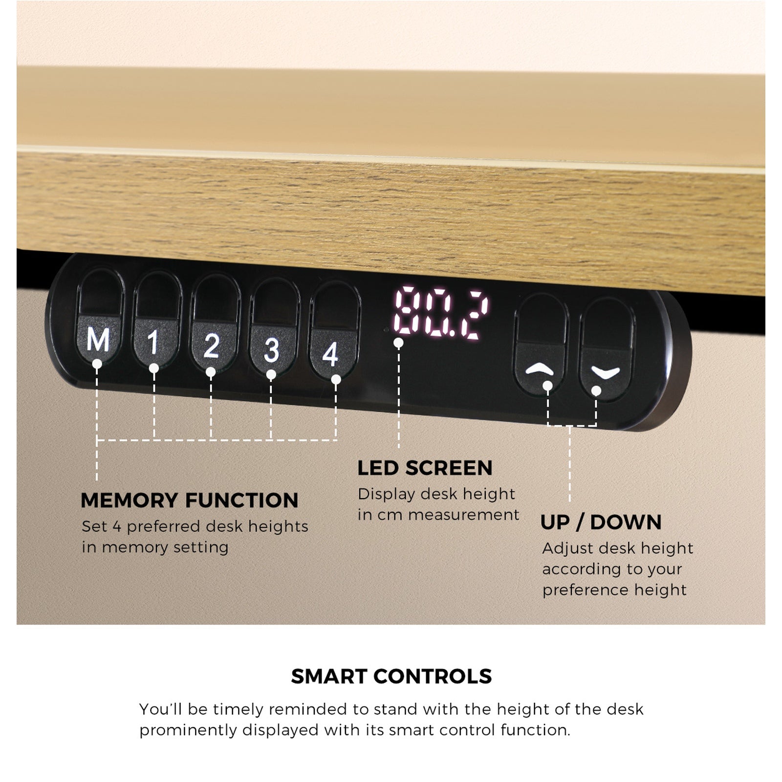 Oikiture L-shape Electric Standing Desk Single Motor Black Frame 145CM Desktop - Sunyee