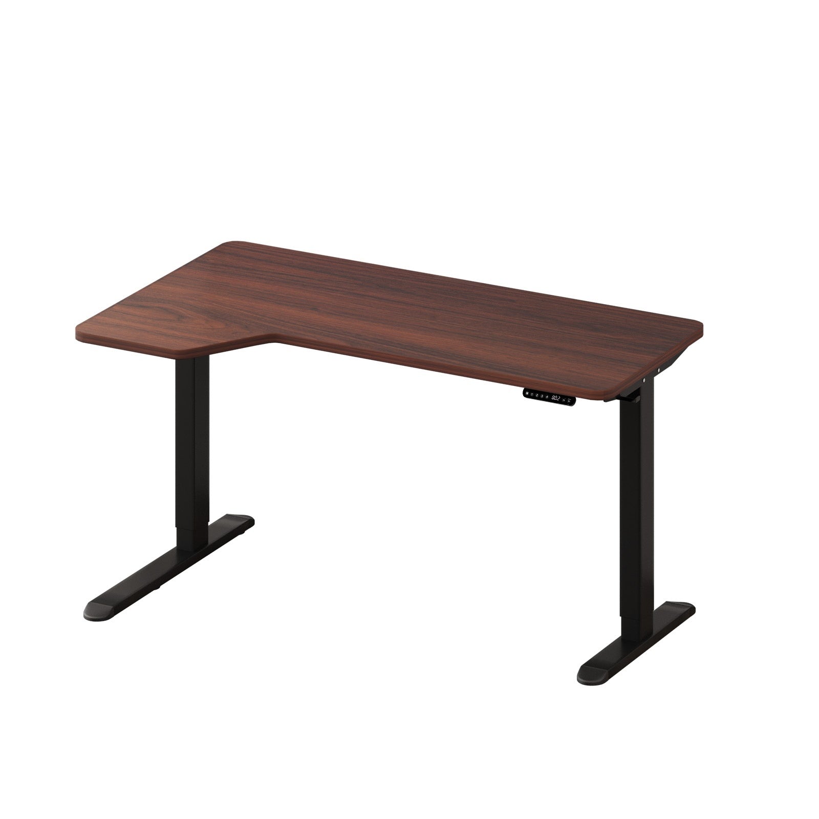 Oikiture L-shape Electric Standing Desk Single Motor Black Frame 145CM Desktop - Sunyee