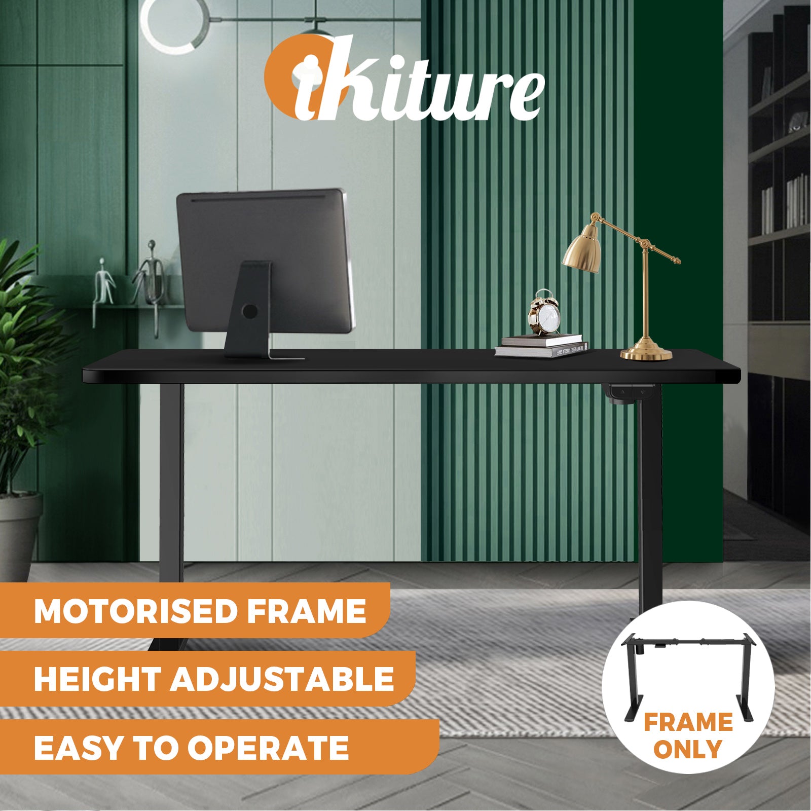Oikiture Office Standing Desk Height Adjustable Sit Stand Motorised Frame Only - Sunyee