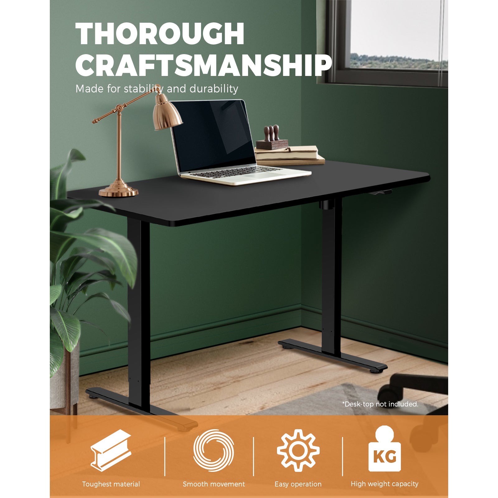 Oikiture Standing Desk Height Adjustable Sit Stand Motorised Electric Frame Only - Sunyee