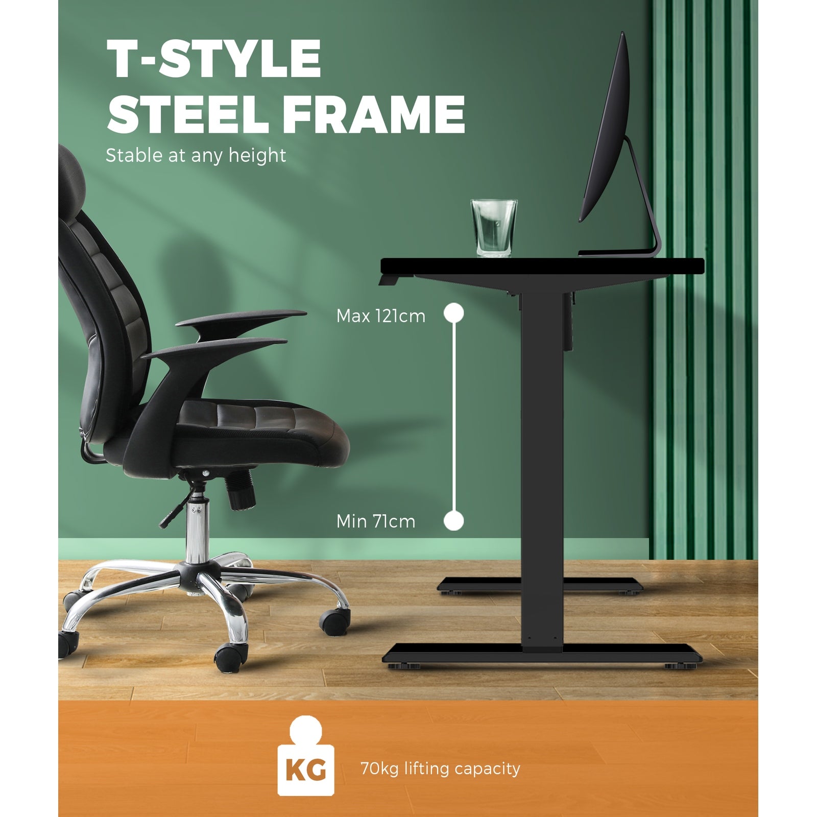 Oikiture Standing Desk Height Adjustable Sit Stand Motorised Electric Frame Only - Sunyee