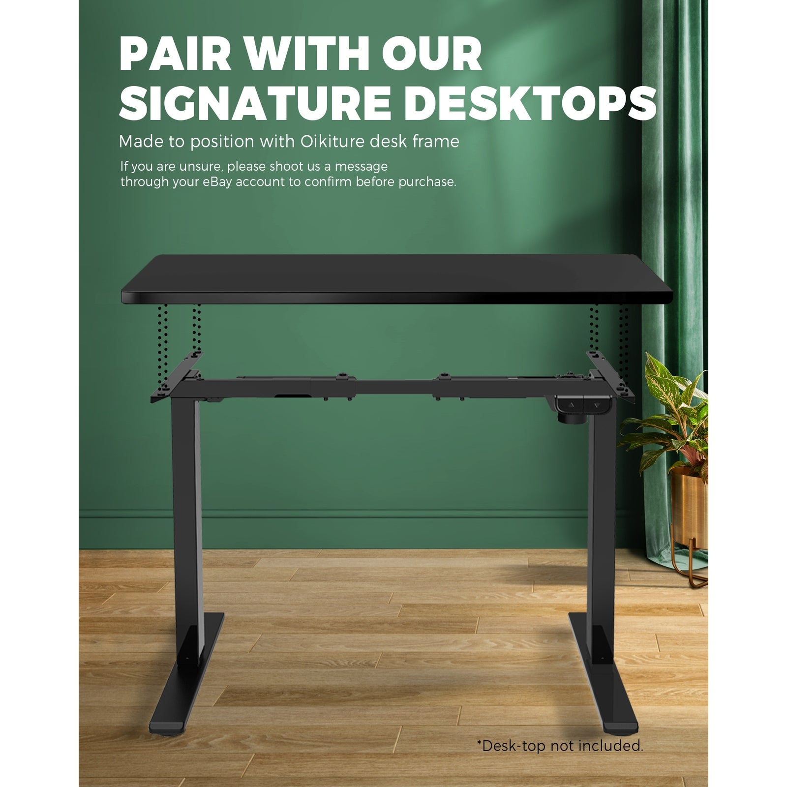 Oikiture Standing Desk Height Adjustable Sit Stand Motorised Electric Frame Only