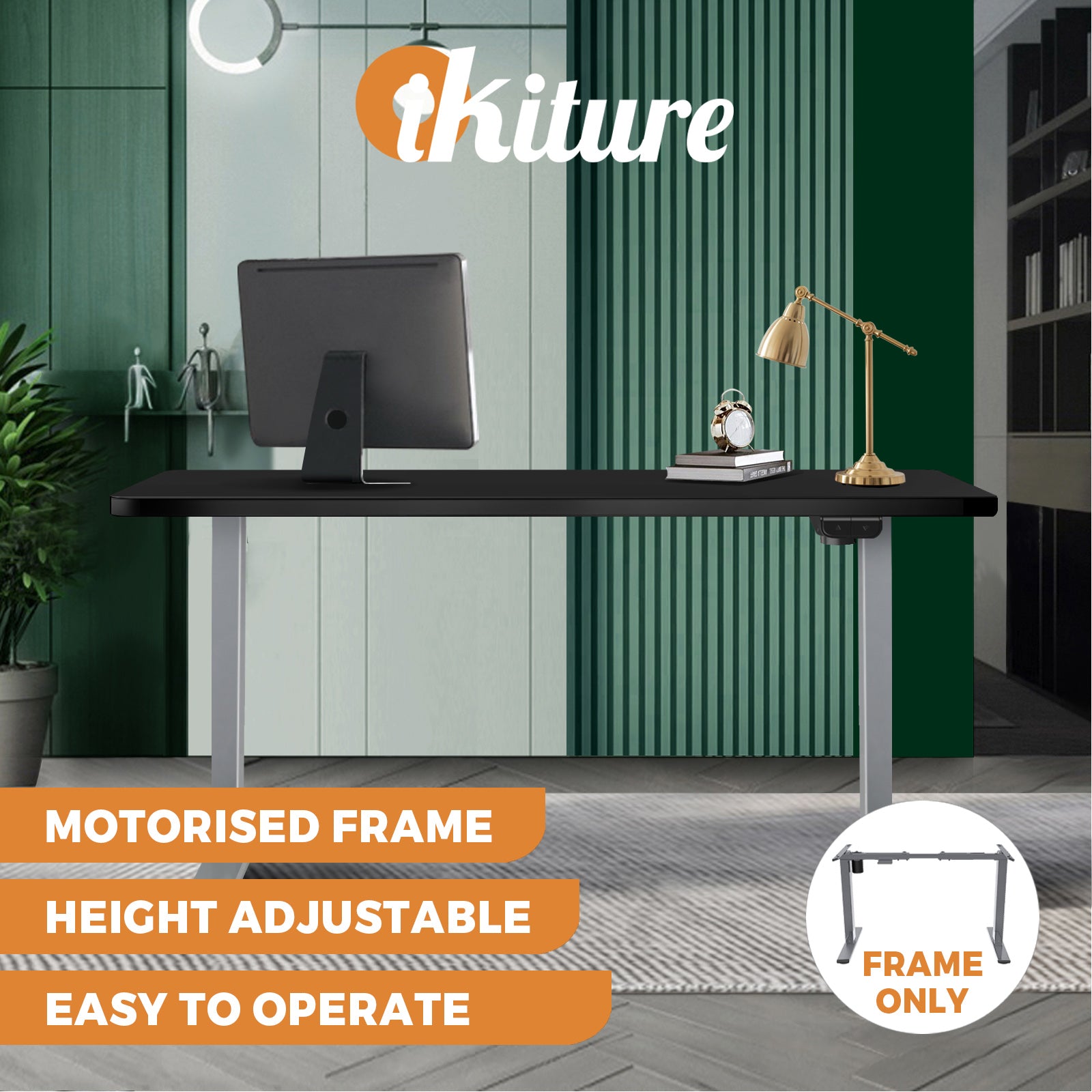 Oikiture Office Standing Desk Height Adjustable Sit Stand Motorised Frame Only - Sunyee