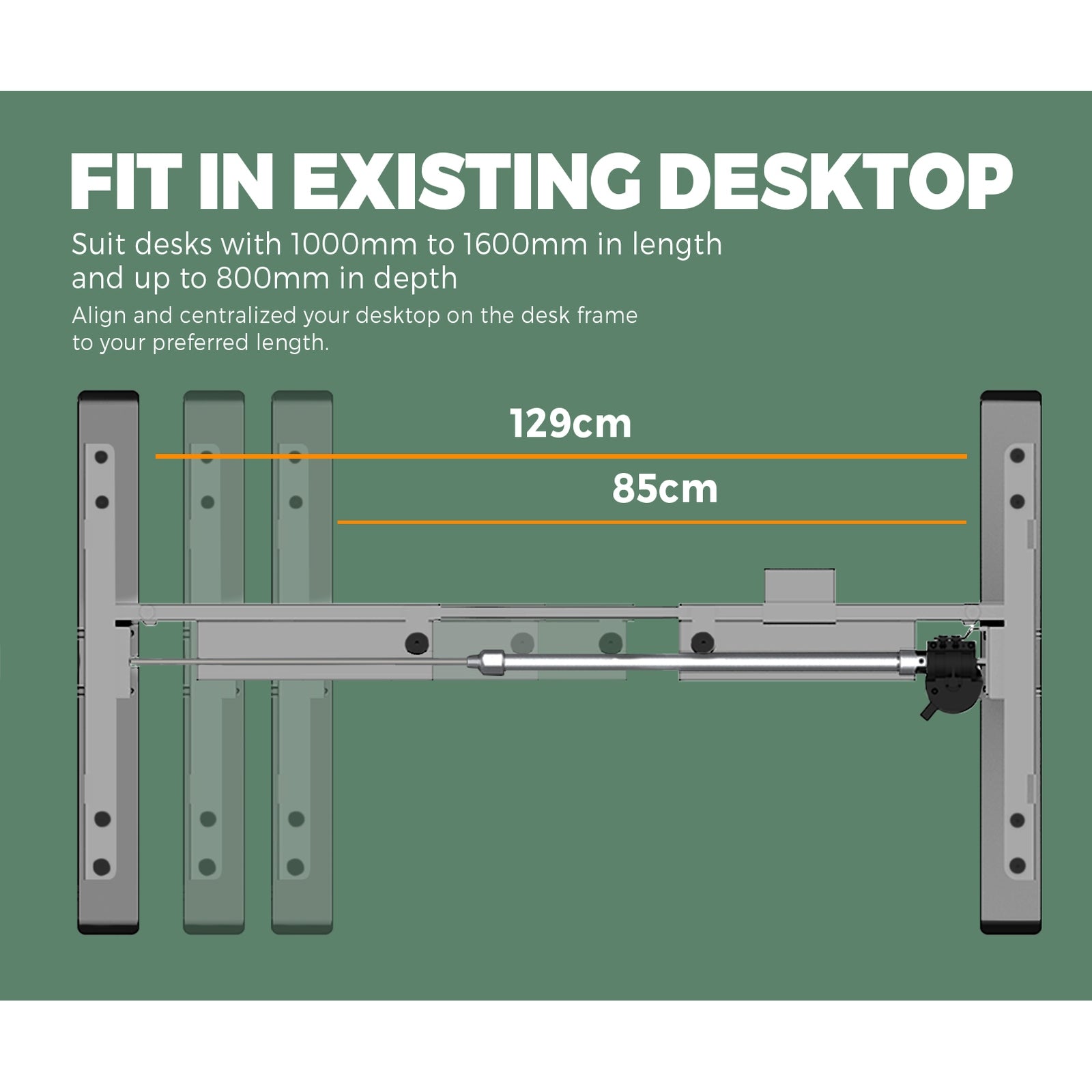Oikiture Standing Desk Frame Height Adjustable Sit Table Leg Motorised Stand - Sunyee