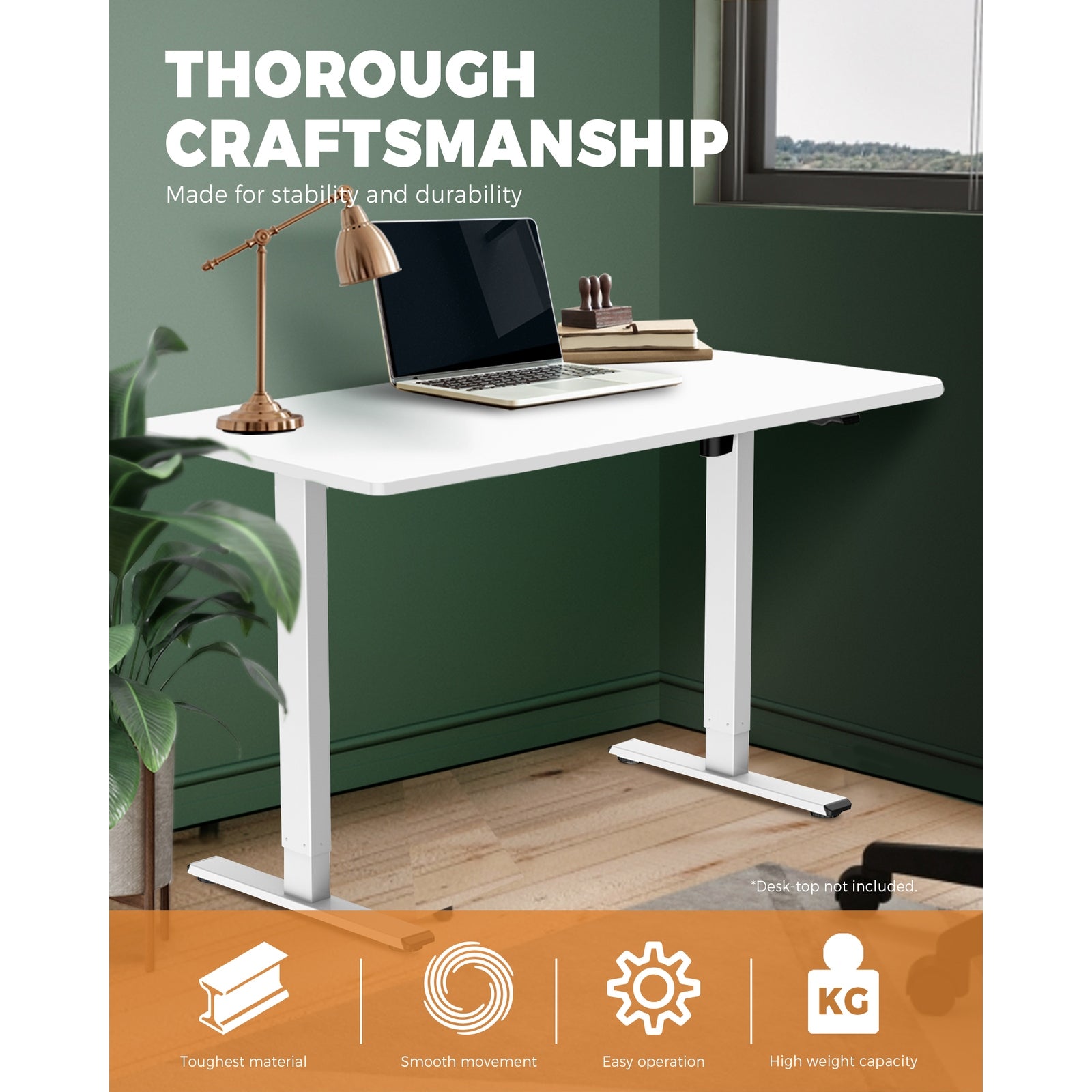 Oikiture Standing Desk Motorised Electric Sit Stand Height Adjustable Frame Only - Sunyee