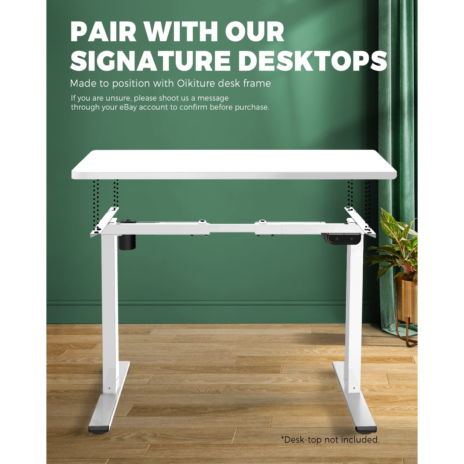 Oikiture Standing Desk Motorised Electric Sit Stand Height Adjustable Frame Only - Sunyee