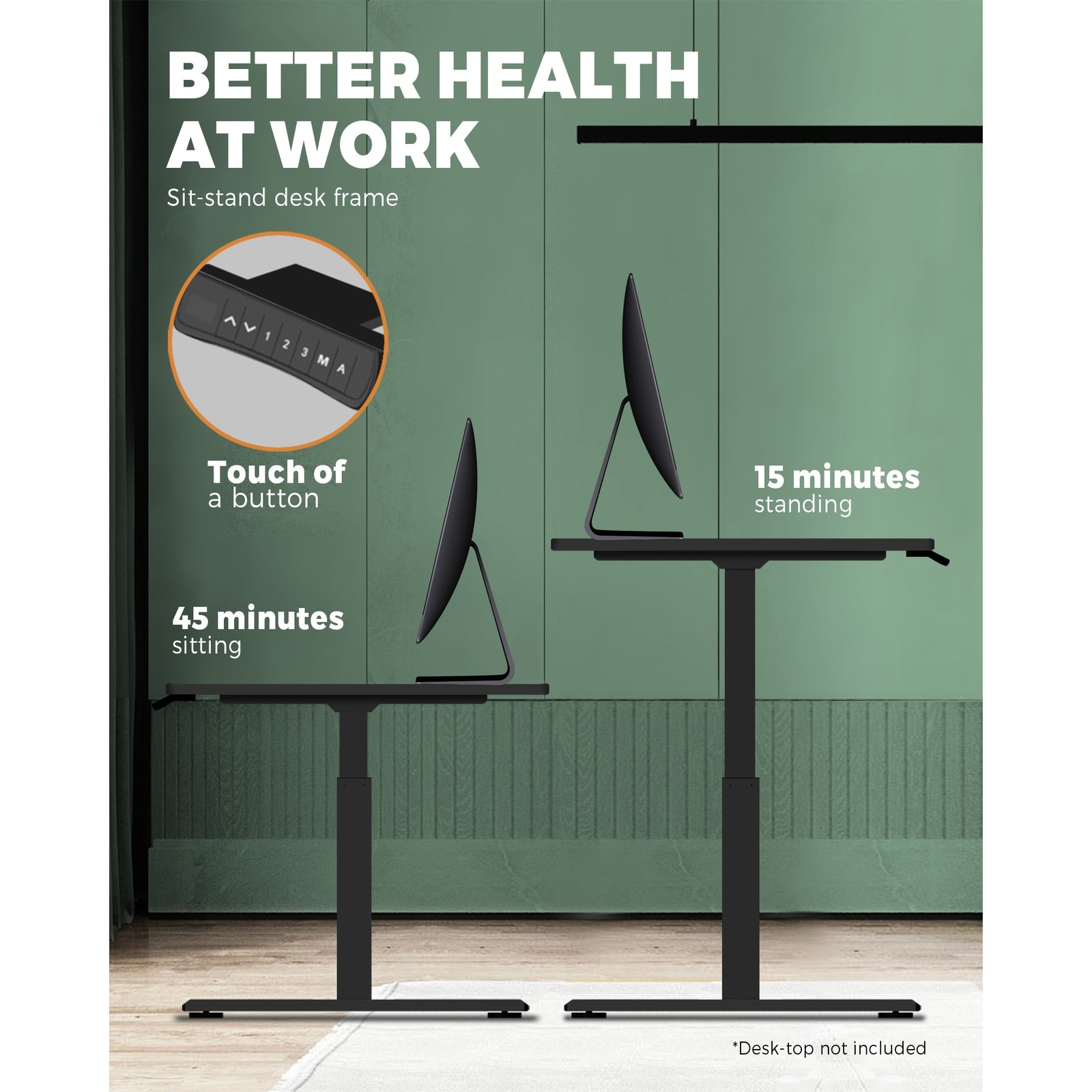 Oikiture Standing Desk Sit Stand Height Adjustable Office Table Dual Motor Frame - Sunyee