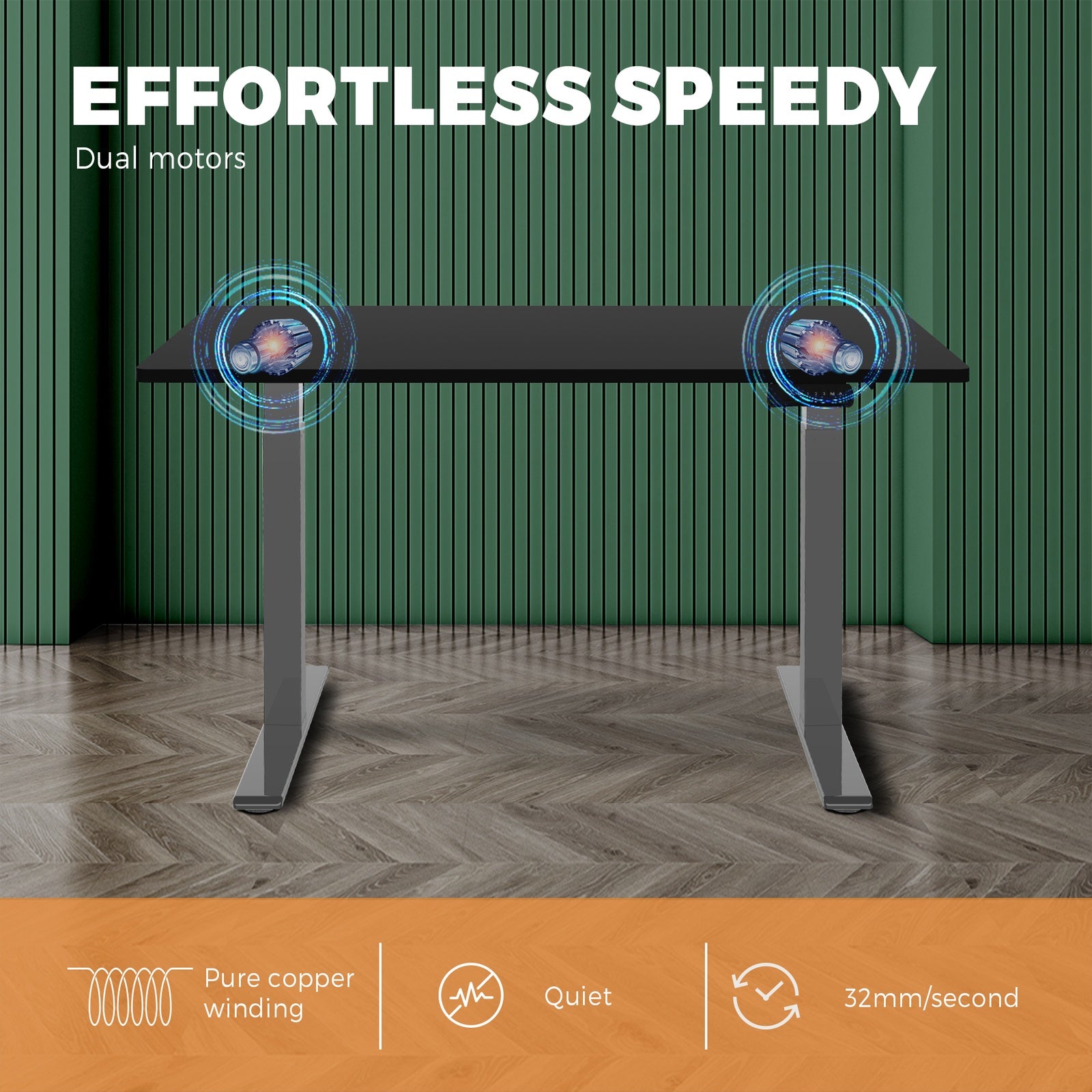 Oikiture Office Standing Desk Frame Sit Table Leg Motorised Dual Motor Stand - Sunyee