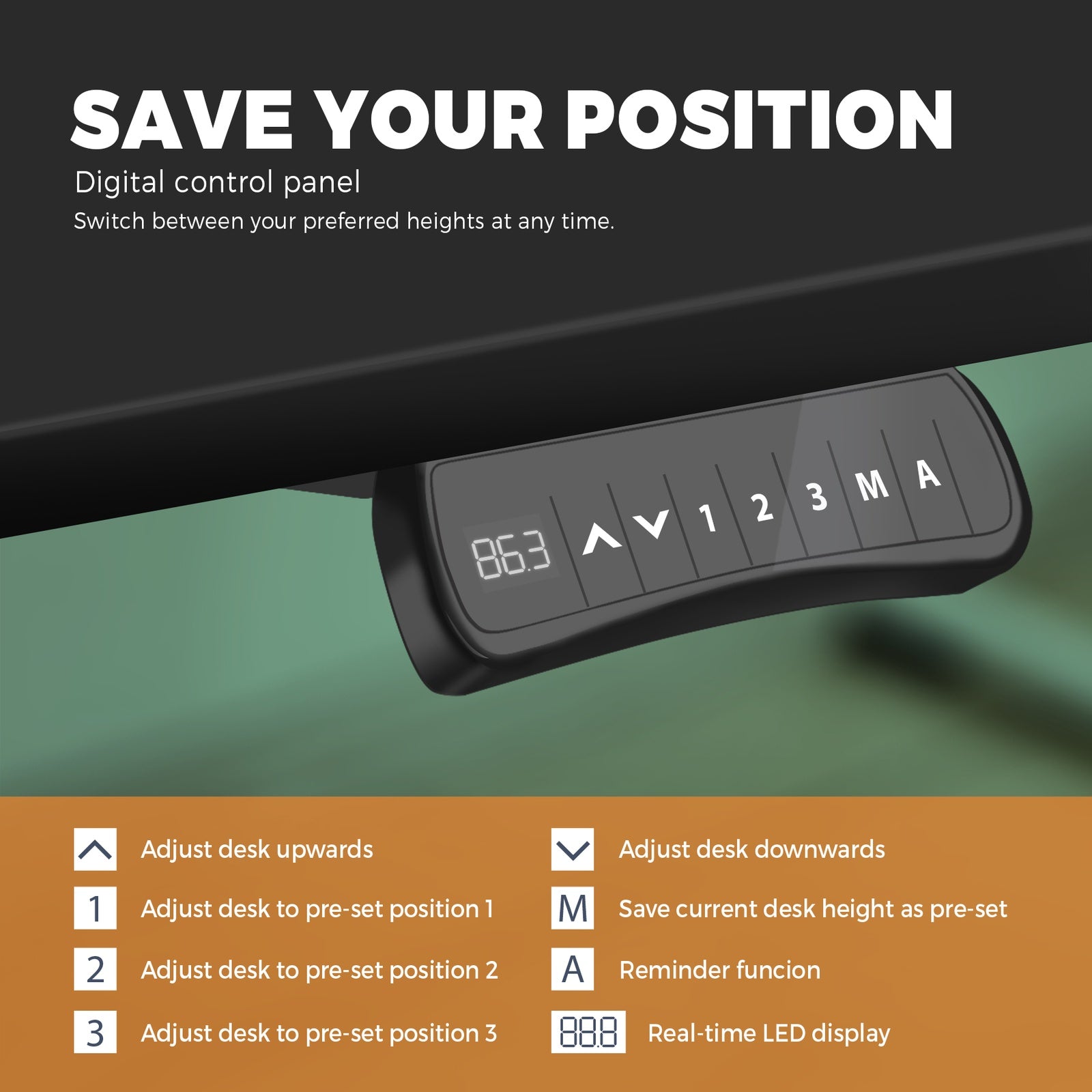 Oikiture Office Standing Desk Frame Sit Table Leg Motorised Dual Motor Stand - Sunyee