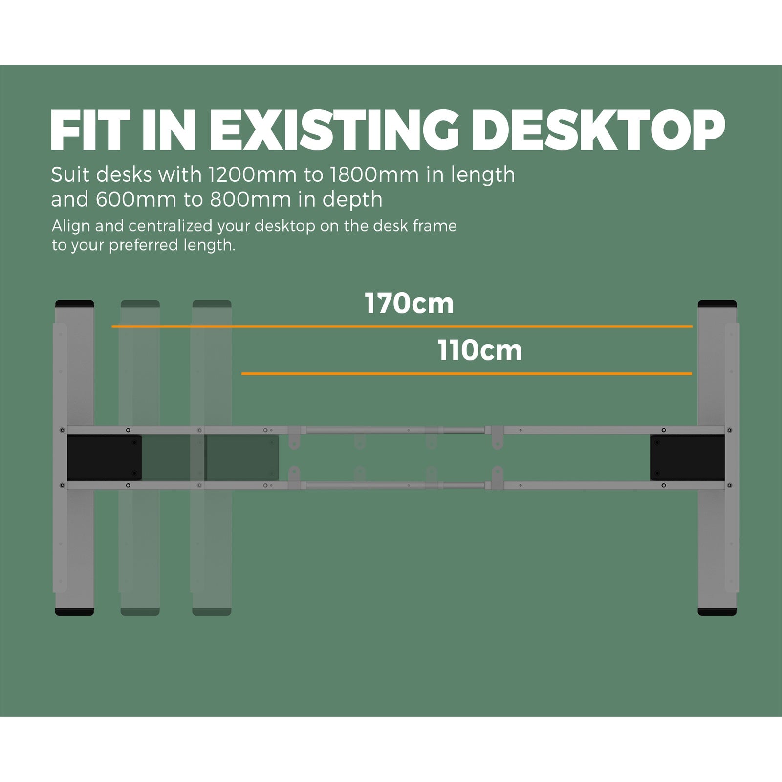 Oikiture Office Standing Desk Frame Sit Table Leg Motorised Dual Motor Stand - Sunyee