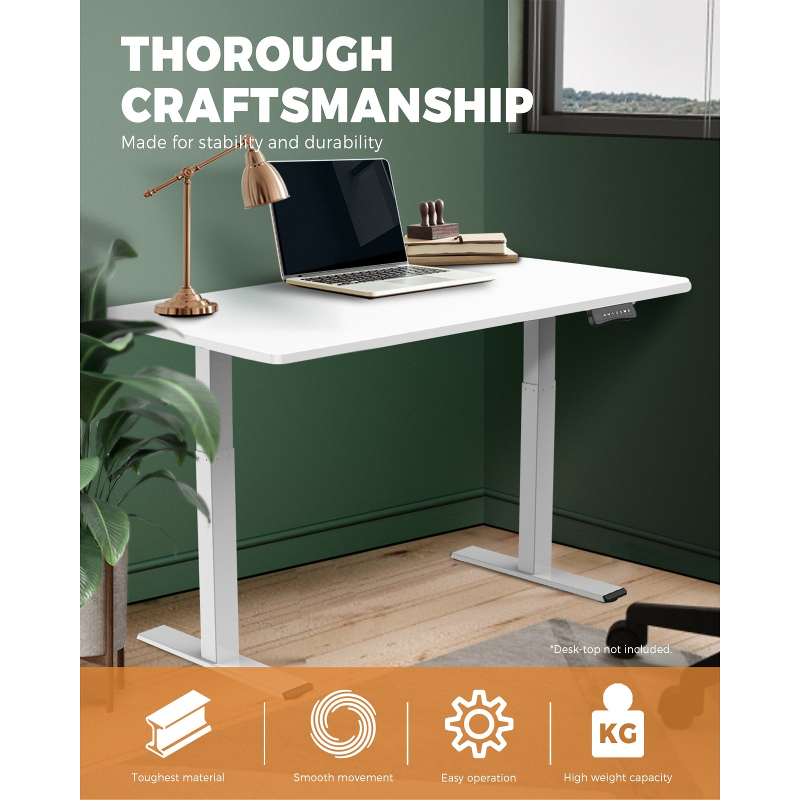 Oikiture Standing Desk Office Table Motorised Frame Sit Stand Up Dual Motor Home - Sunyee