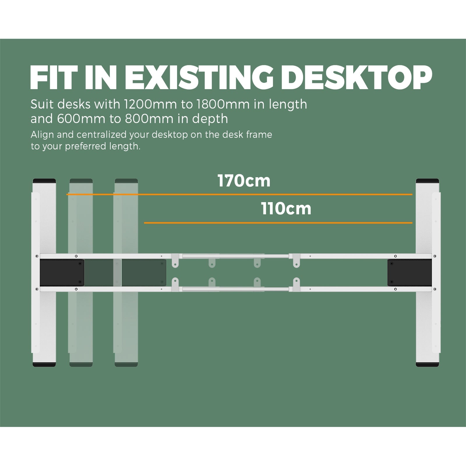Oikiture Standing Desk Office Table Motorised Frame Sit Stand Up Dual Motor Home - Sunyee