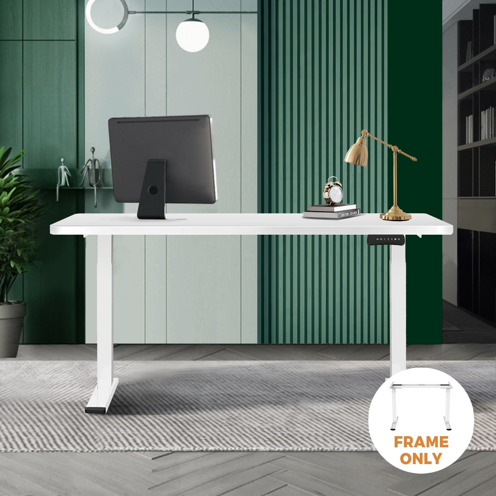 Oikiture Standing Desk Office Table Motorised Frame Sit Stand Up Dual Motor Home - Sunyee