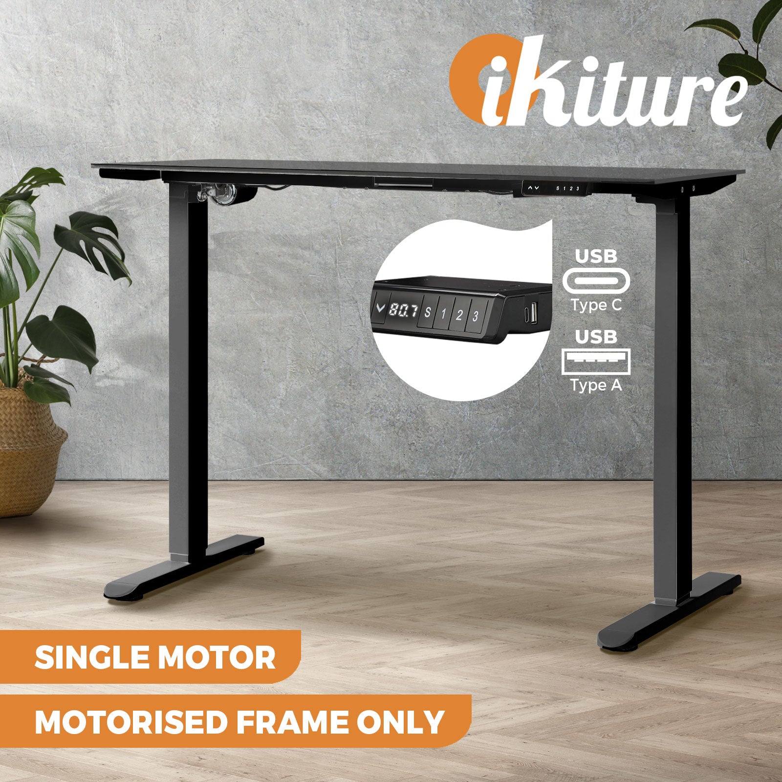 Oikiture Electric Standing Desk Frame Only Dual/Single Motor Height Adjustable - Sunyee