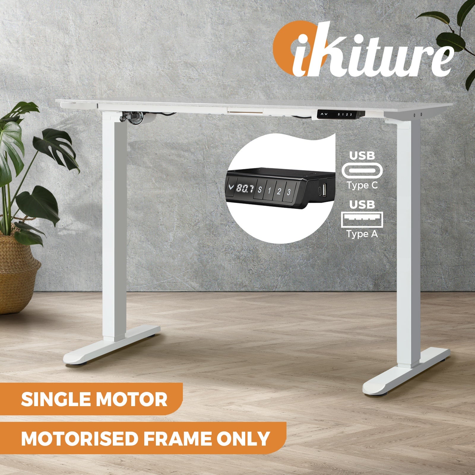 Oikiture Electric Standing Desk Frame Only Dual/Single Motor Height Adjustable - Sunyee