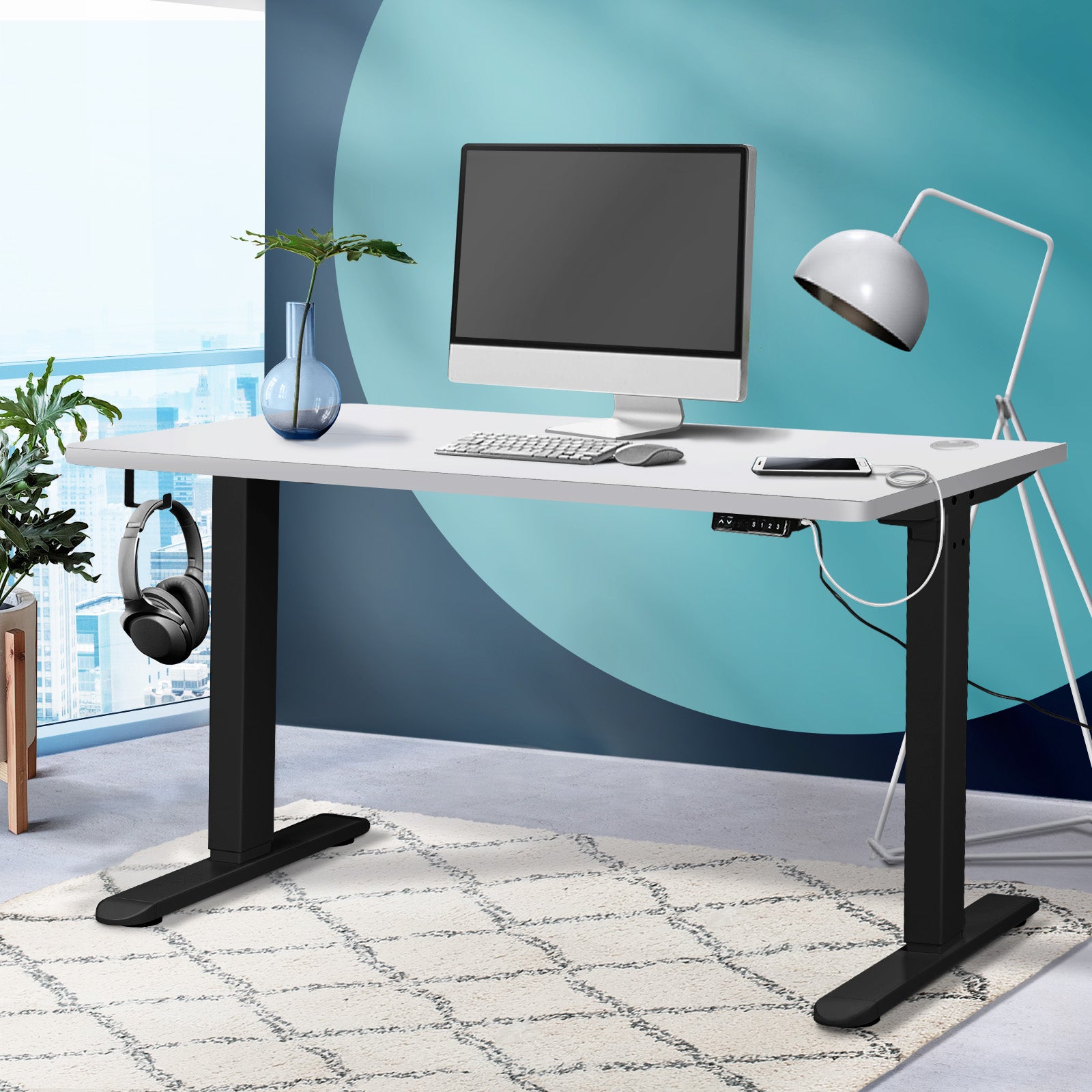 Oikiture Standing Desk Electric Motorised Sit Stand Up Height Adjustable 120cm - Sunyee
