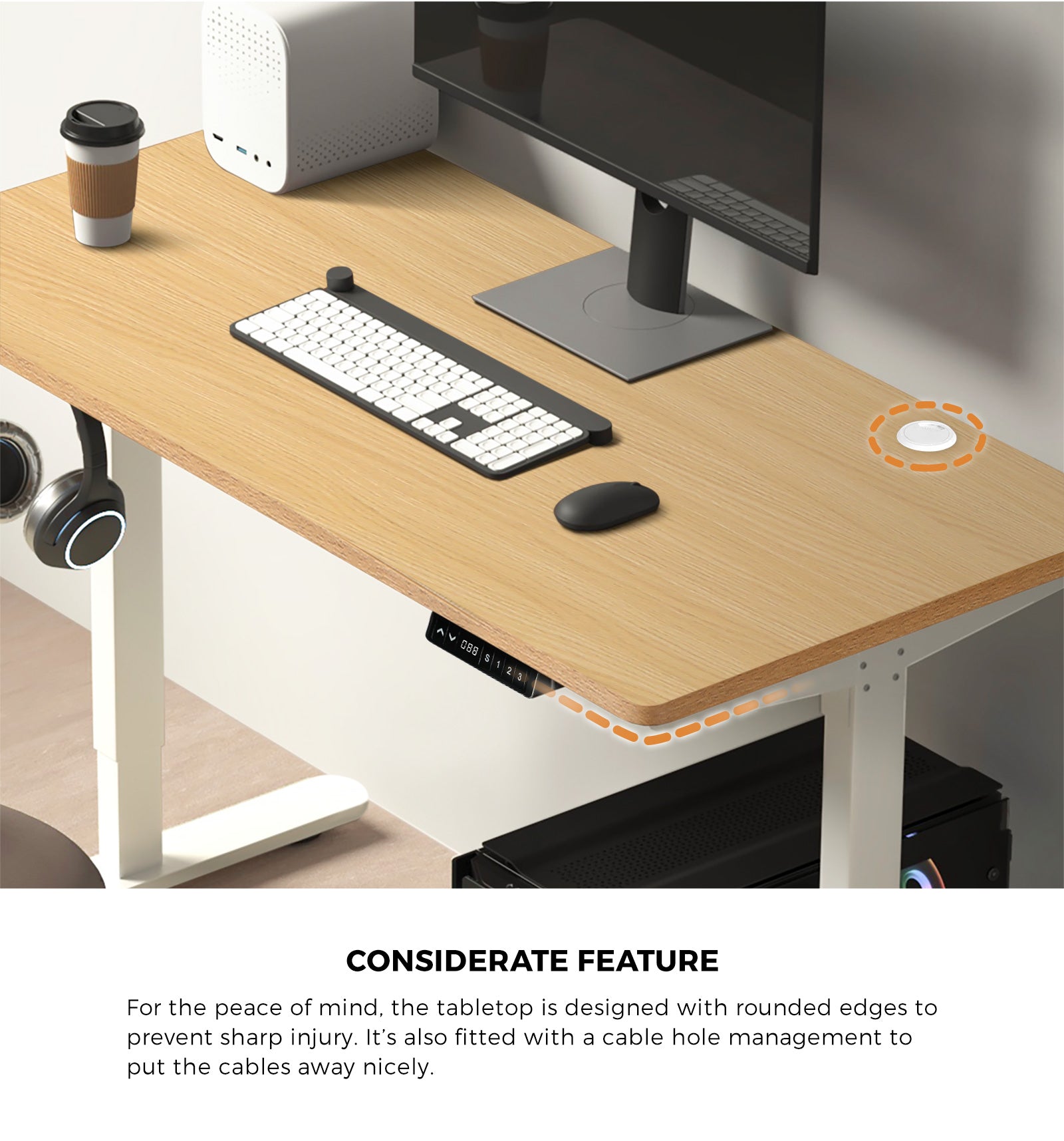 Oikiture Electric Standing Desk Dual/Single Motor 120-160CM 4 Colours - Sunyee