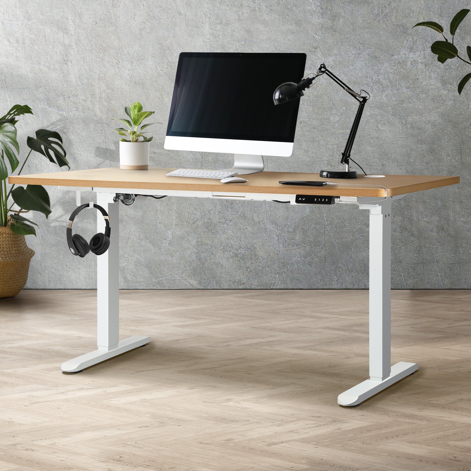 Oikiture Standing Desk Height Adjustable Motorised Electric Sit Stand Table - Sunyee