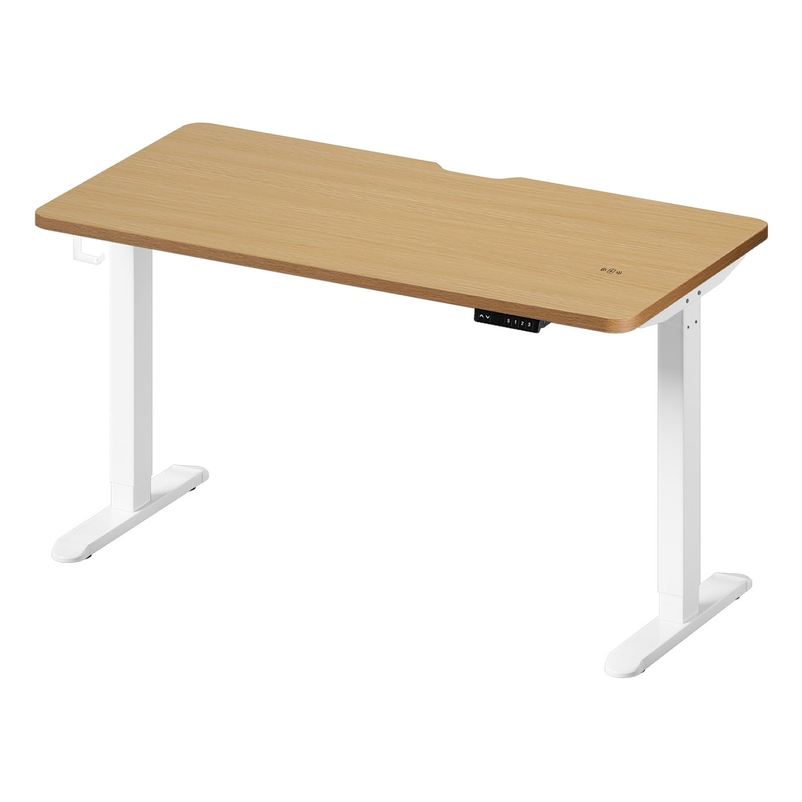 Oikiture Electric Standing Desk With Wireless Charging Single White Motor 140CM