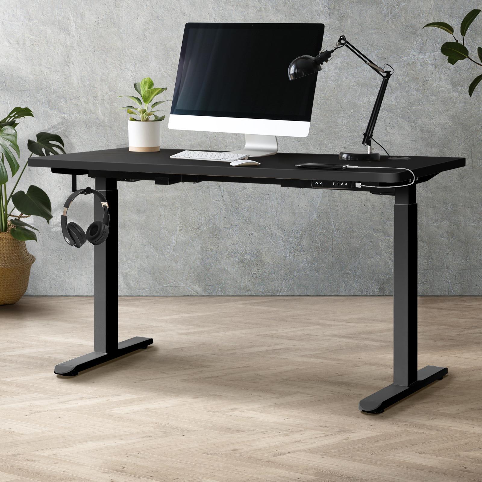 Oikiture Electric Standing Desk Motorised Height Adjustable Office Desk USB Port - Sunyee