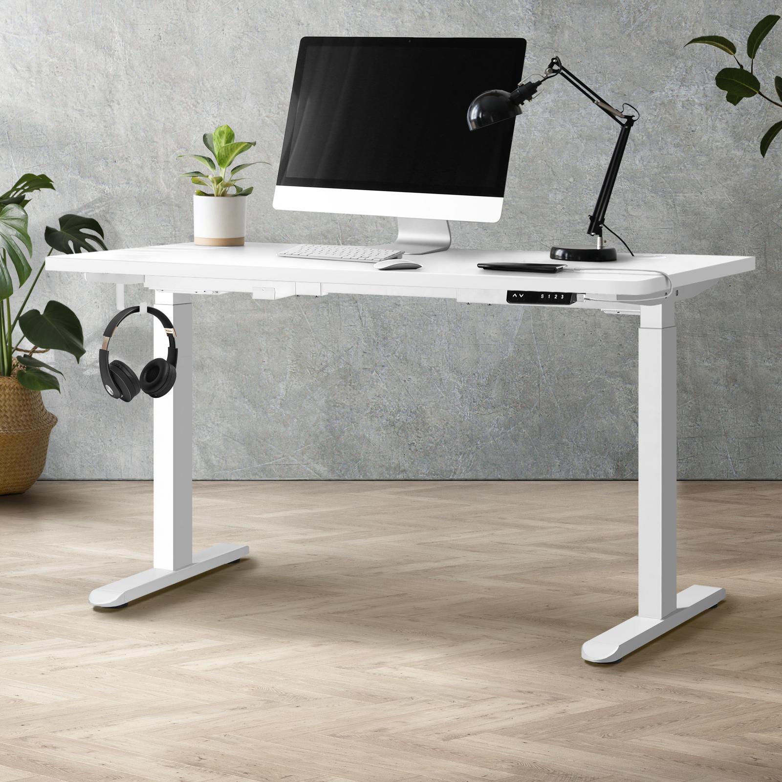 Oikiture Electric Standing Desk Motorised Height Adjustable Office Desk USB Port - Sunyee