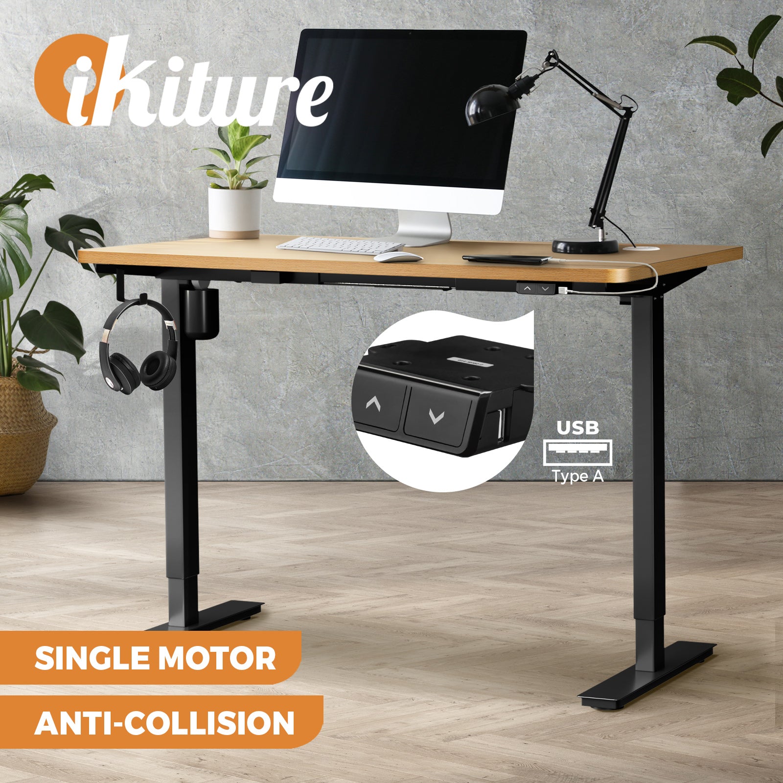 Oikiture Electric Standing Desk Single Motor 120/140/150cm - Sunyee