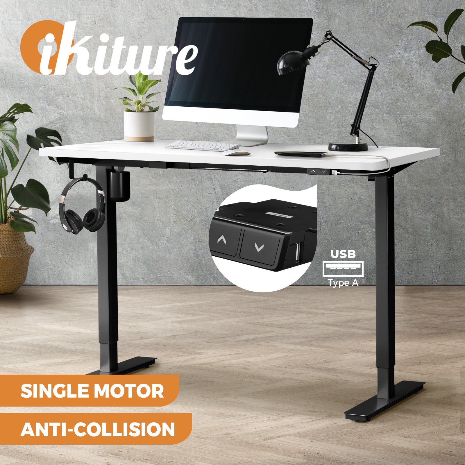 Oikiture Electric Standing Desk Single Motor 120/140/150cm - Sunyee