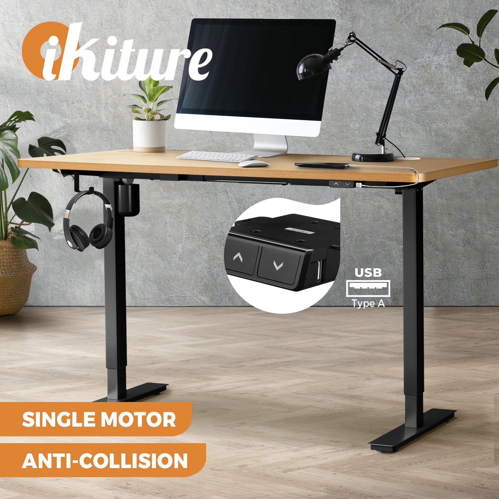 Oikiture Electric Standing Desk Single Motor 120/140/150cm - Sunyee