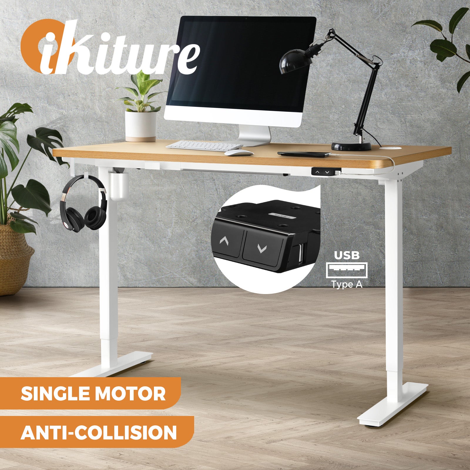 Oikiture Electric Standing Desk Single Motor 120/140/150cm - Sunyee