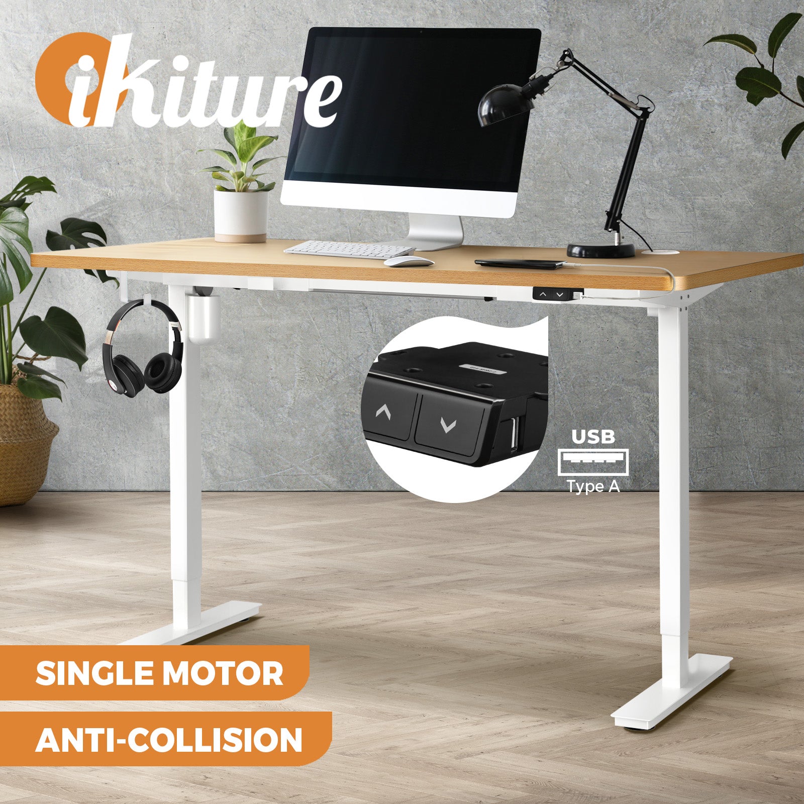 Oikiture Electric Standing Desk Single Motor 120/140/150cm - Sunyee
