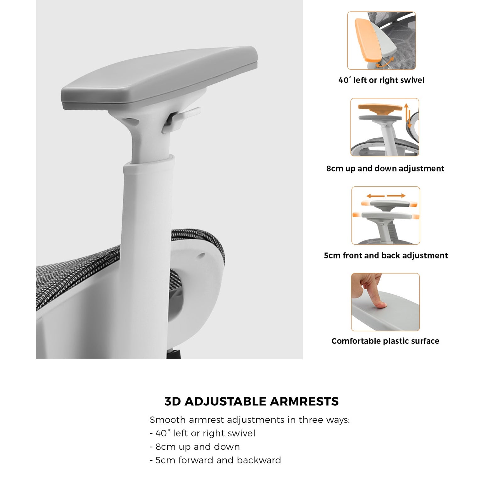Oikiture Office Desk and Chair Set Mesh Ergonomic Chair Sit-stand Desk GY&WH - Sunyee