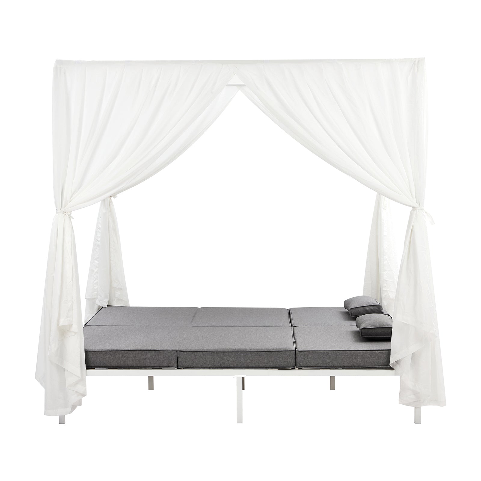 Livsip Double Sun Lounge Outdoor Sofa Day Bed with Curtains Patio Furniture - Sunyee