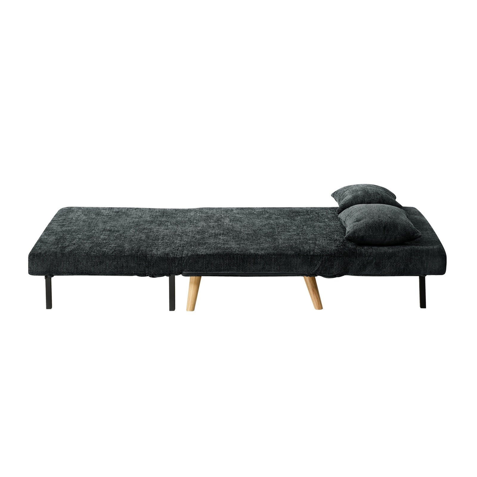 Oikiture Sofa Bed Lounge Chair Chenille Recliner Love Sofa Double Seat Charcoal - Sunyee