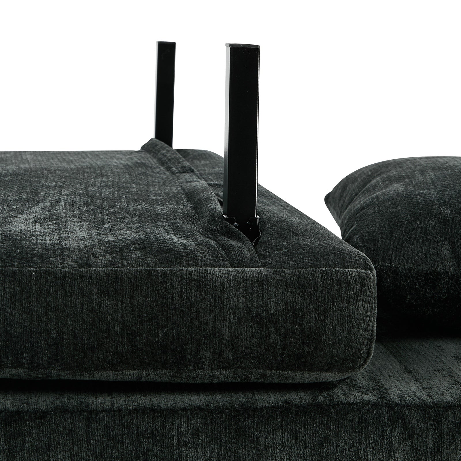 Oikiture Sofa Bed Lounge Chair Chenille Recliner Love Sofa Double Seat Charcoal - Sunyee