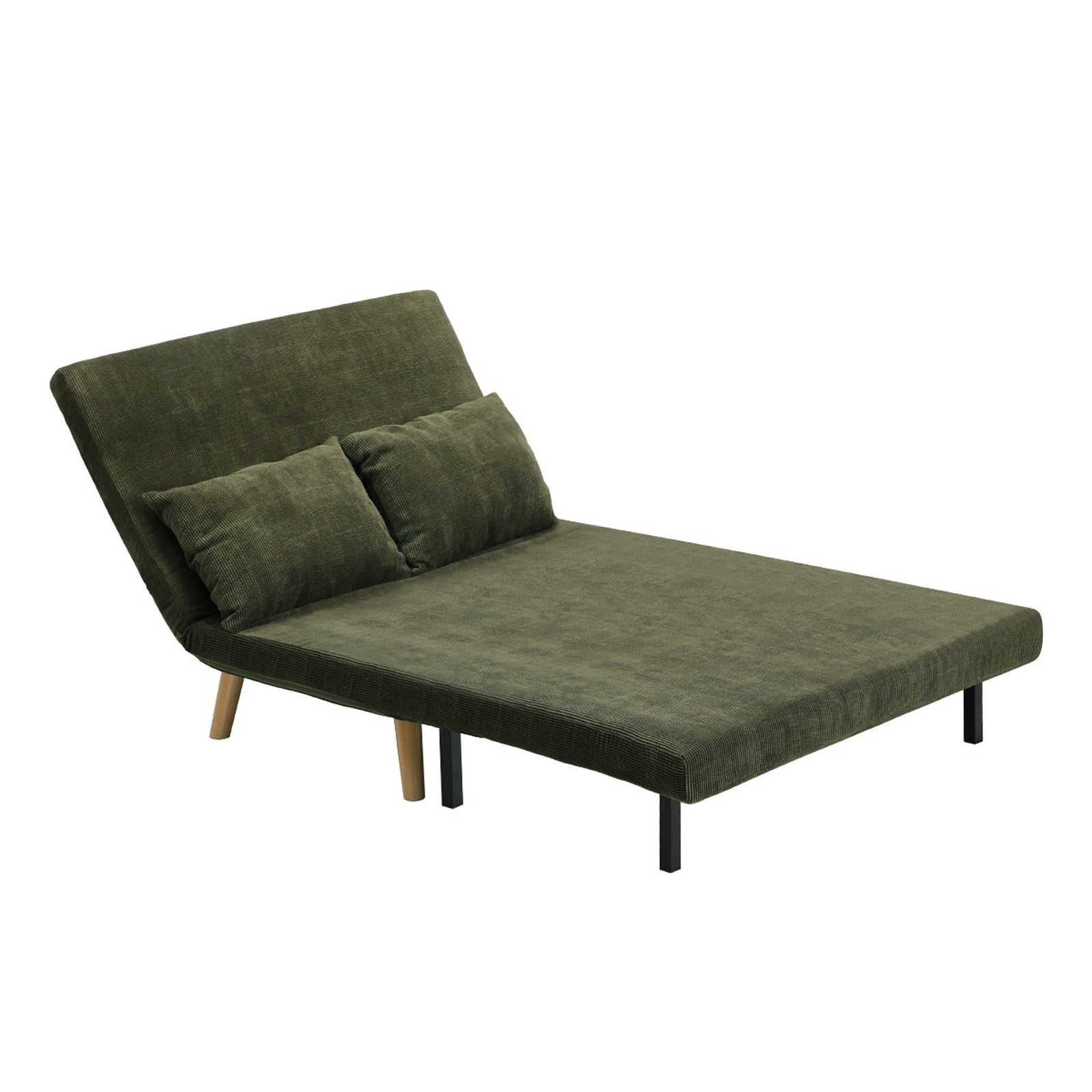 Oikiture Folding Sofa Lounge Single Bed Double Seat Chair Recliner Chaise Pillow - Sunyee