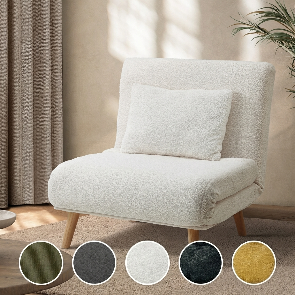 Oikiture Folding Sofa Bed Lounge Singe Chair Recliner Chaise Leisure Couch - Sunyee