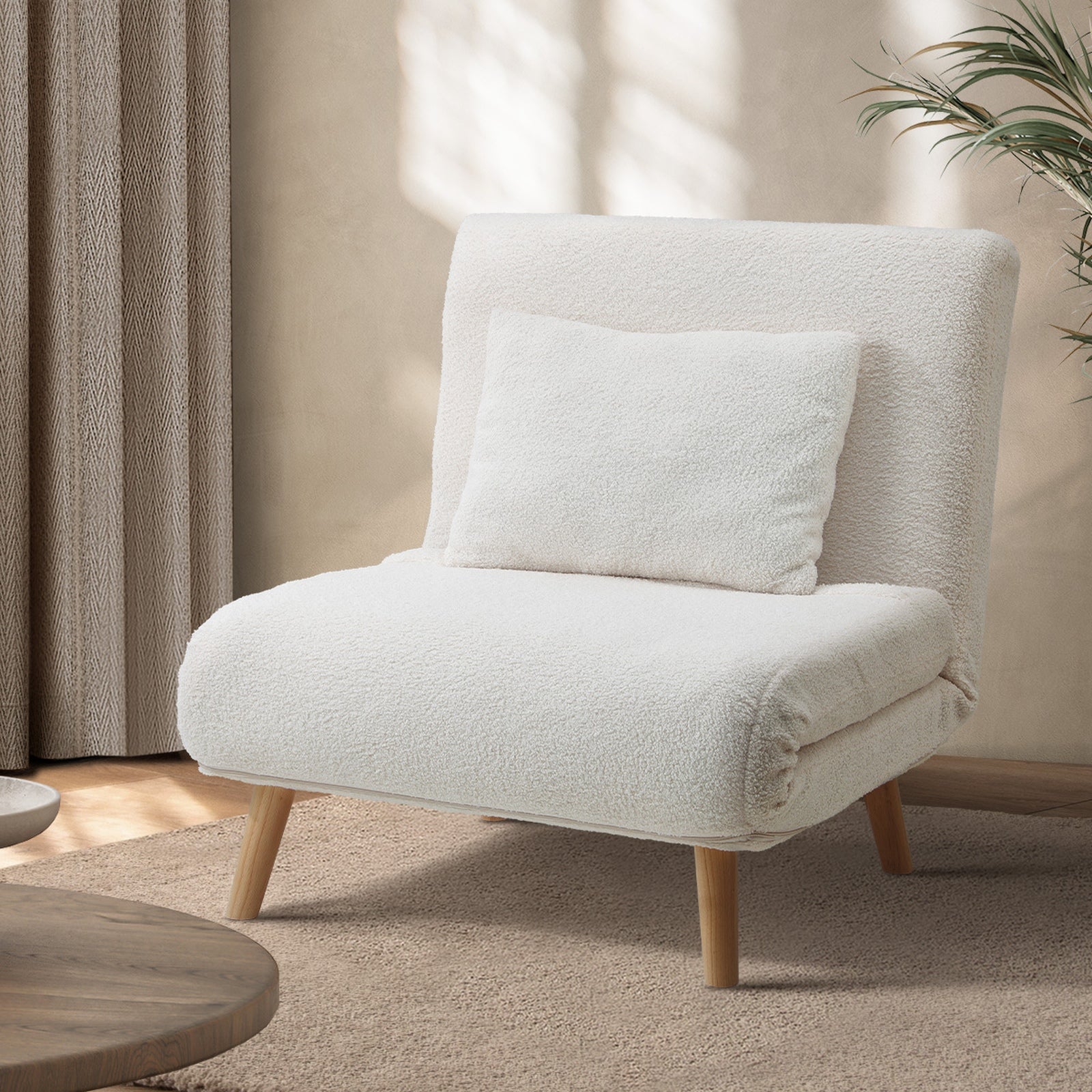 Oikiture Folding Sofa Bed Lounge Singe Chair Recliner Chaise Leisure Couch - Sunyee