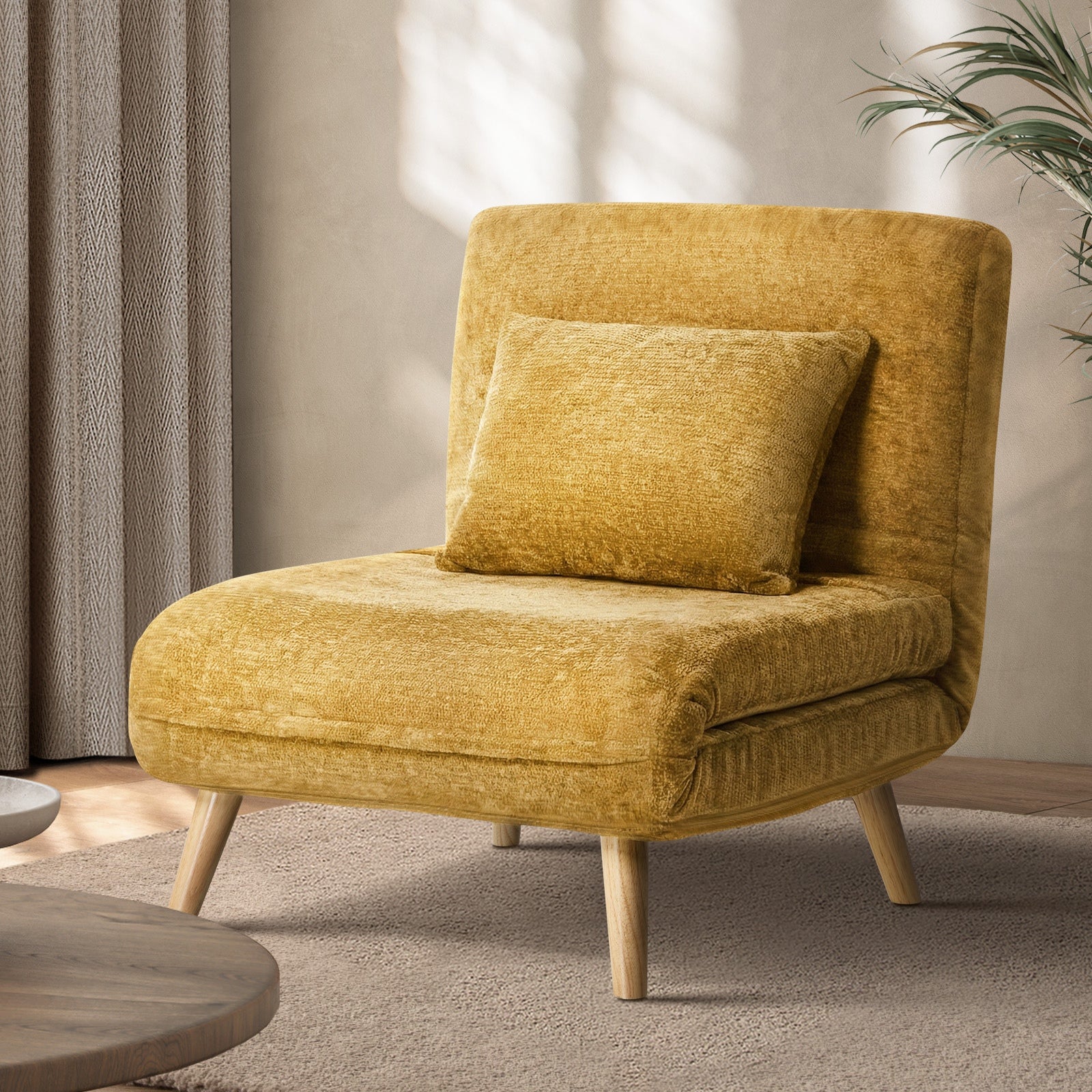 Oikiture Folding Sofa Bed Lounge Singe Chair Recliner Chaise Leisure Couch - Sunyee