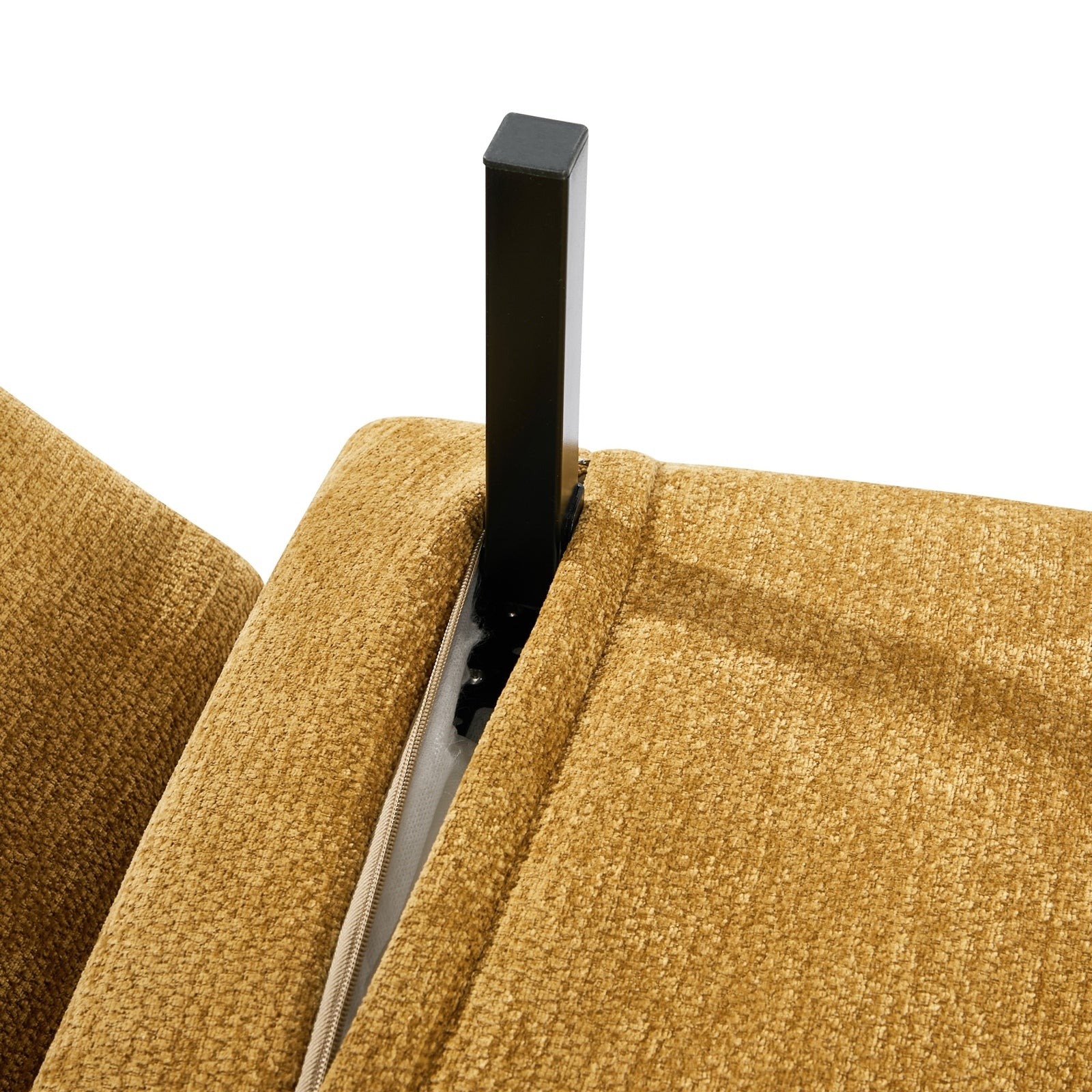 Oikiture Sofa Bed Lounge Chair Chenille Recliner Wooden Legs Single Seat Yellow - Sunyee