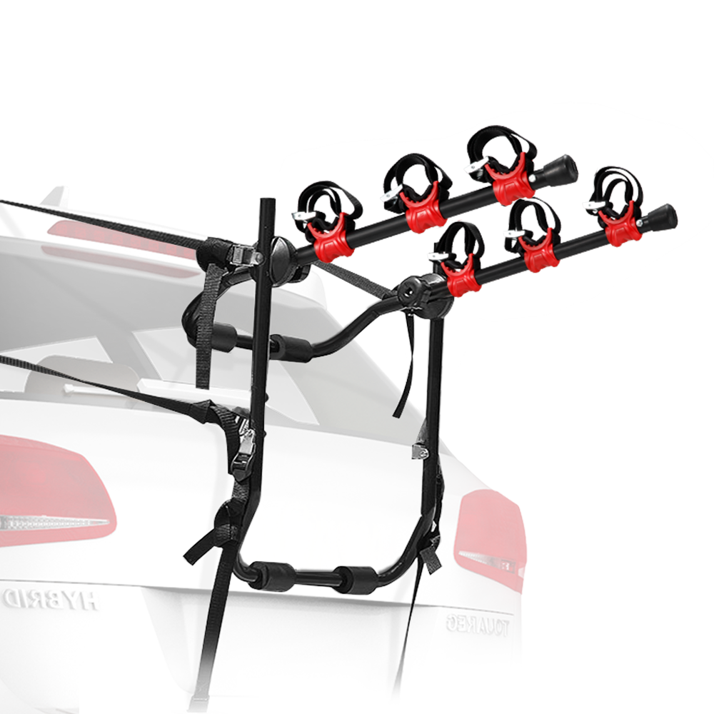 Fieryred 3 Bike Rack Bicycle Carrier Car Rear Universal Trunk Foldable - Sunyee