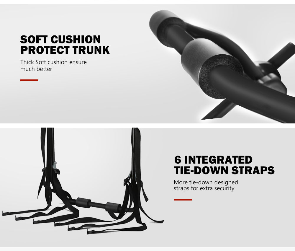 Fieryred 3 Bike Rack Bicycle Carrier Car Rear Universal Trunk Foldable - Sunyee