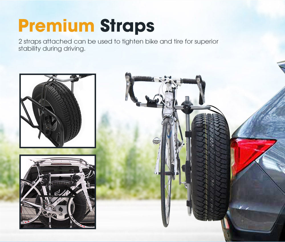 San Hima 2 Bike Carrier Spare Tire Rack Foldable Bicycle Bike Rack Rear Car - Sunyee