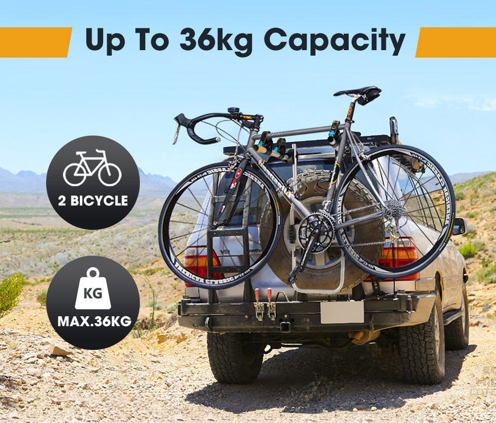 San Hima 2 Bike Carrier Spare Tire Rack Foldable Bicycle Bike Rack Rear Car - Sunyee