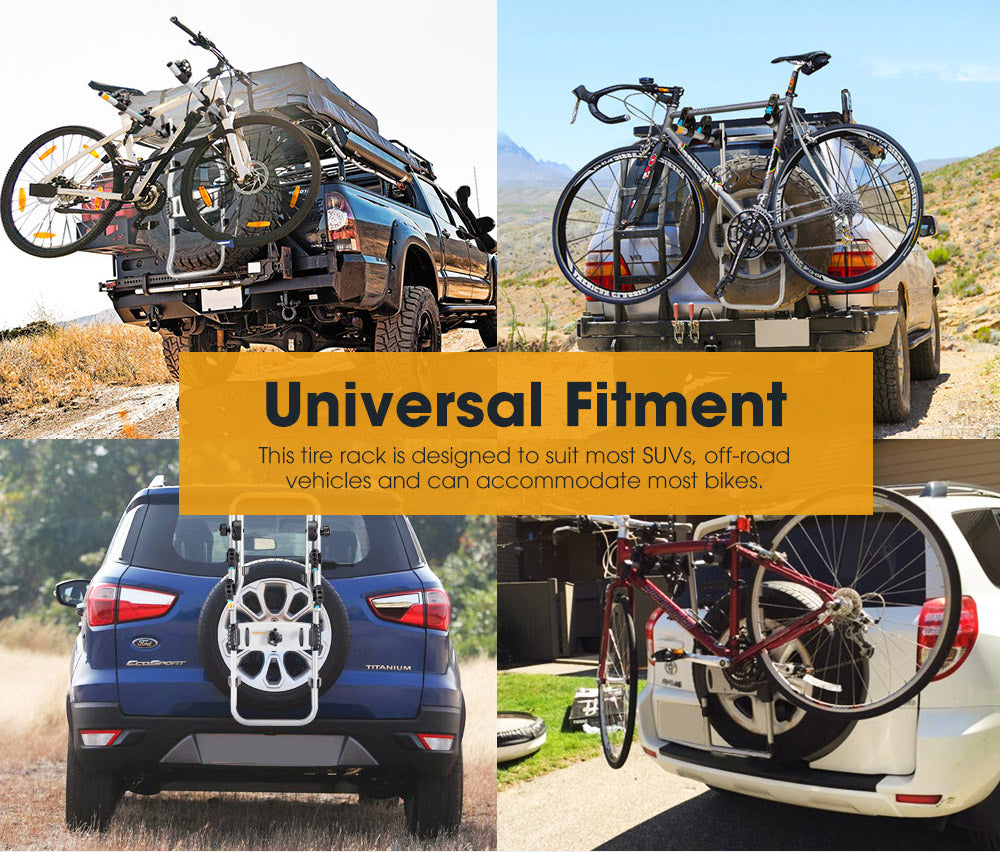 San Hima 2 Bike Carrier Spare Tire Rack Foldable Bicycle Bike Rack Rear Car - Sunyee