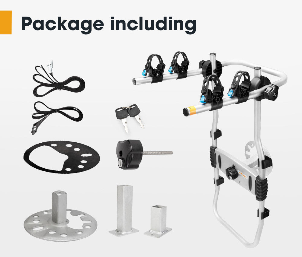 San Hima 2 Bike Carrier Spare Tire Rack Foldable Bicycle Bike Rack Rear Car - Sunyee