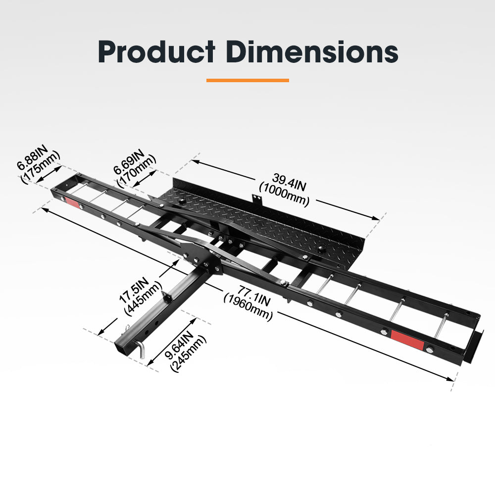 San Hima Motorcycle Carrier Motorbike Rack 2" Towbar 2 Arms Dirt Bike Ramp Steel - Sunyee