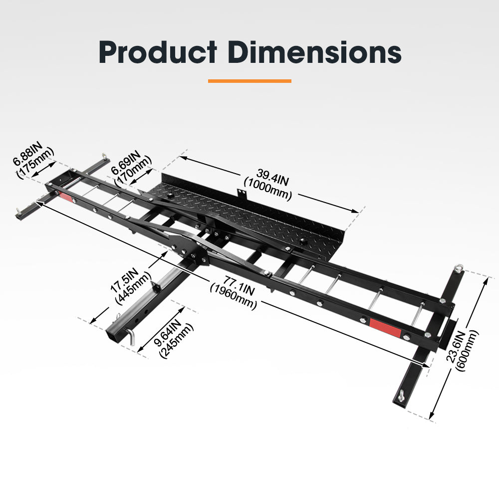 San Hima 2 Arms Motorcycle Motorbike Carrier 2″ Towbar Hitch Rack Dirt Bike Ramp Steel - Sunyee